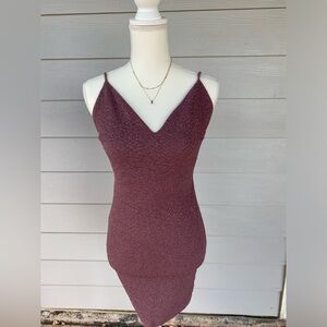 Purple/magenta sparkly backless dress